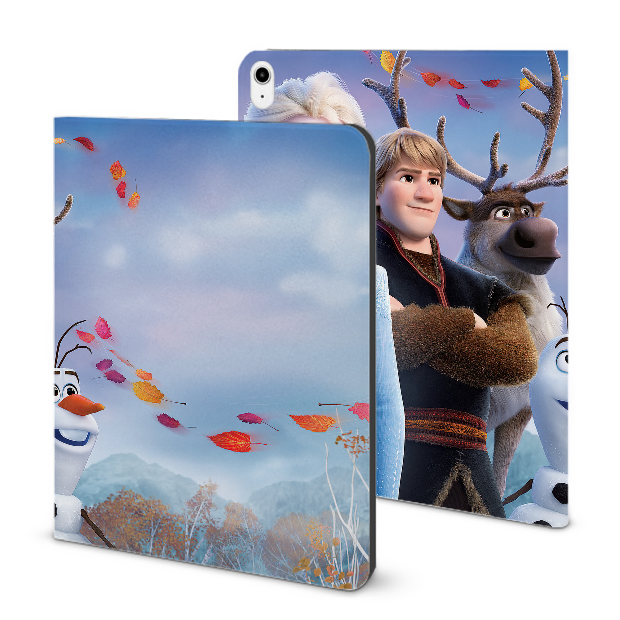 （画像用） アナと雪の女王 アンナ エルサ Frozen Anna Elsa IPadケース ペンホルダー付き ブックスタイルデザイン